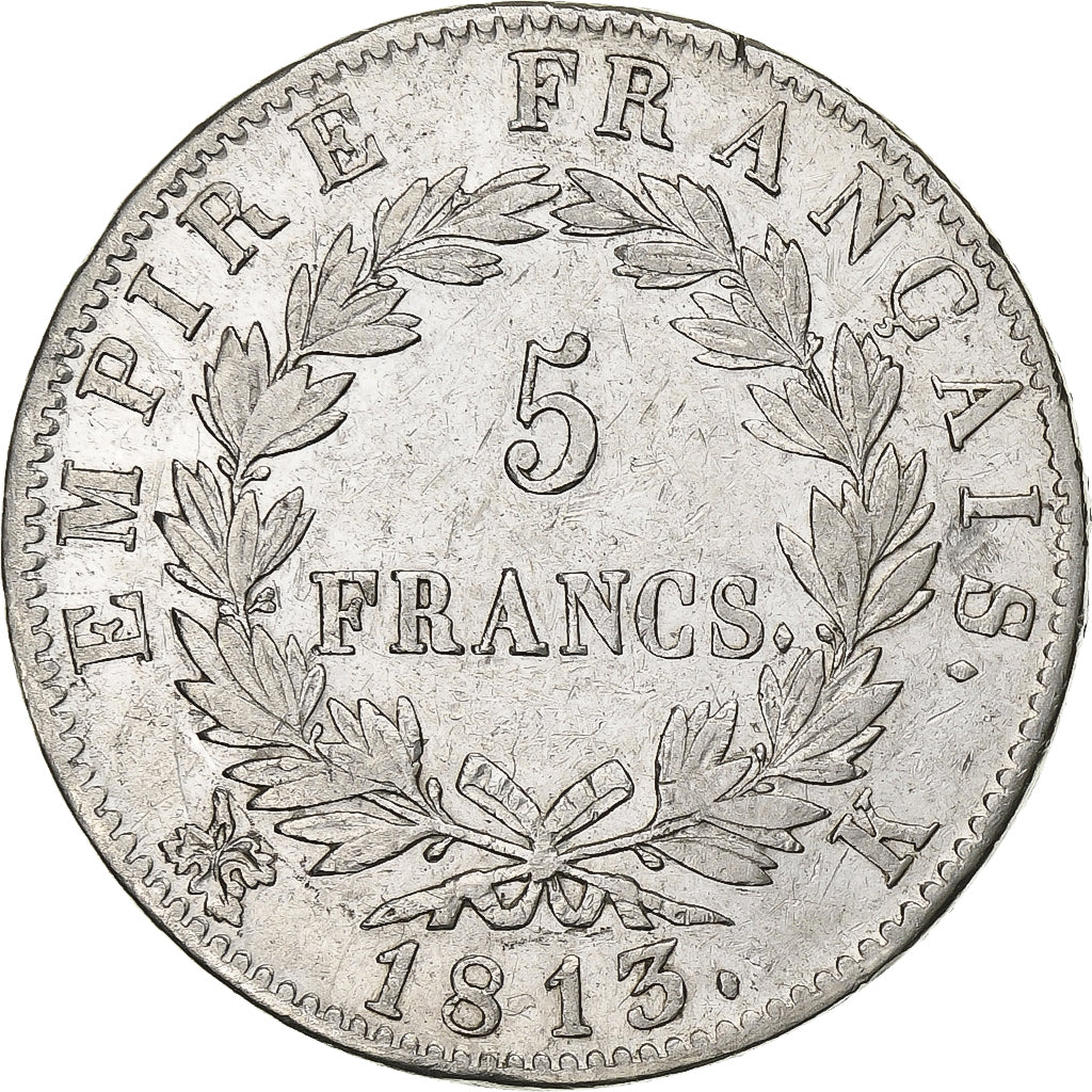 France, 5 Francs, Napoléon I, 1813, Bordeaux, Silver, EF(40-45), KM:694.8