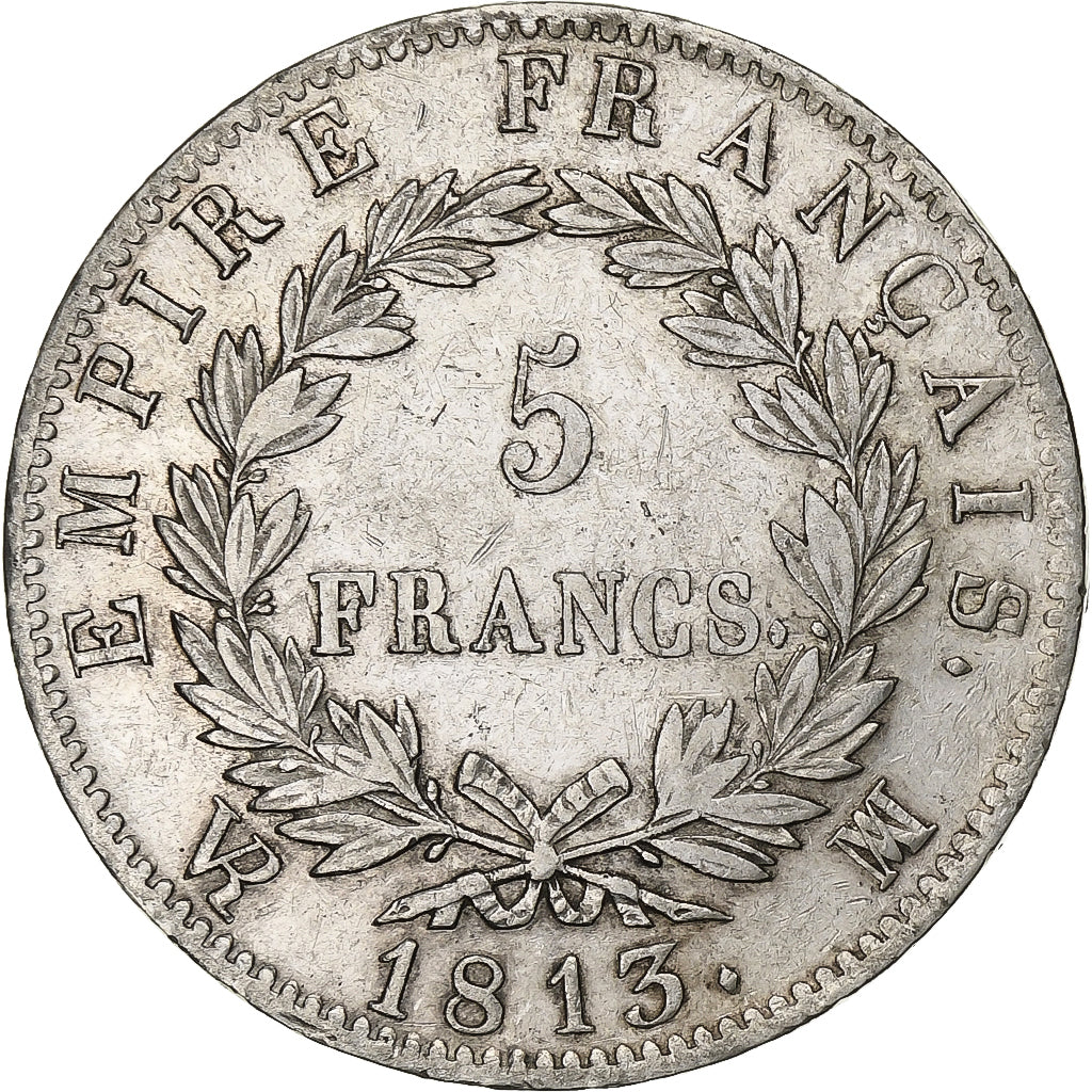 France, 5 Francs, Napoléon I, 1813, Marseilles, Silver, EF(40-45), KM:694.11