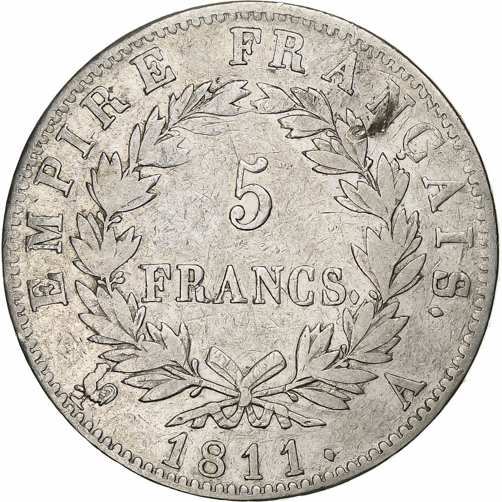 France, 5 Francs, Napoléon I, 1811, Paris, Silver, VF(30-35), KM:694.1