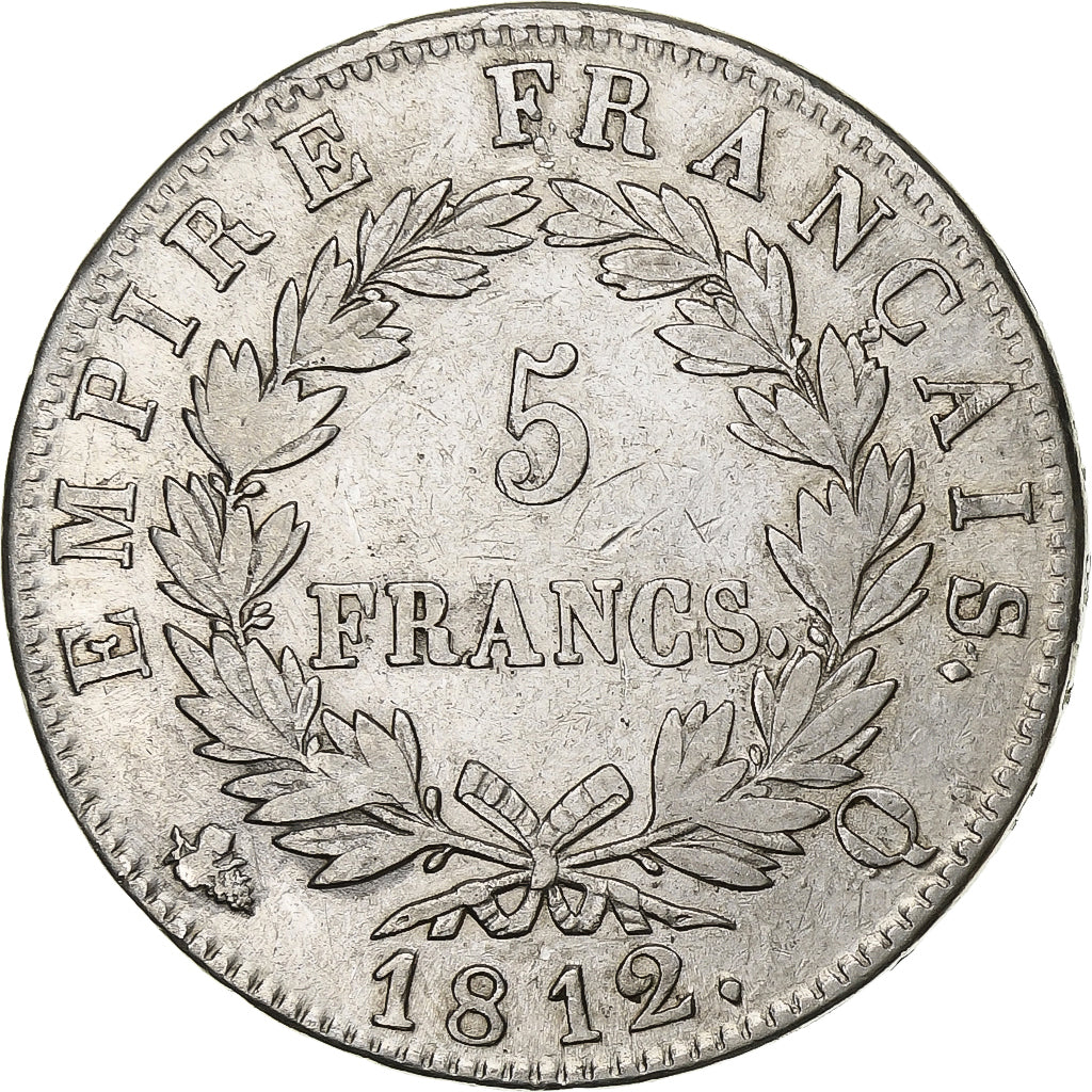 France, 5 Francs, Napoléon I, 1812, Perpignan, Silver, VF(30-35), KM:694.12