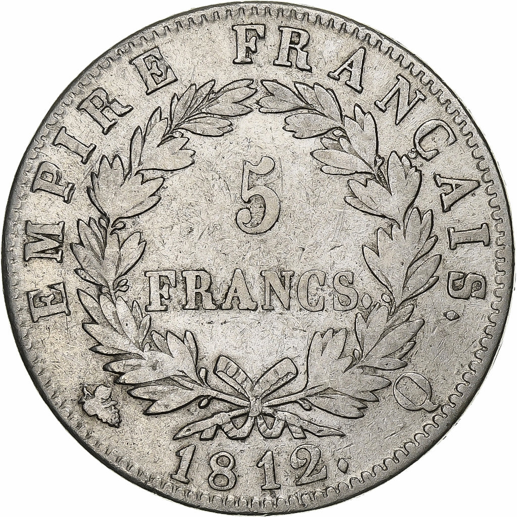 Frankreich, 5 Francs, Napoléon I, 1812, Perpignan, Silber, S+, KM:694.12
