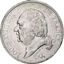 Frankrijk, Louis XVIII, 5 Francs, Louis XVIII, 1816, Rouen, Zilver, FR+