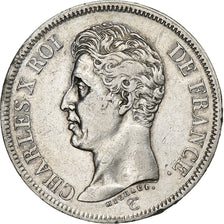 France, 5 Francs, Charles X, 1826, Marseille, Argent, TTB, KM:720.10