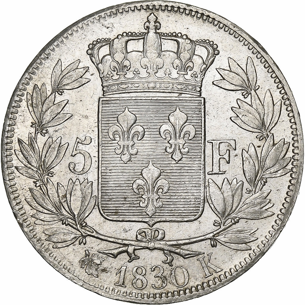 Francia, 5 Francs, Charles X, 1830, Bordeaux, Argento, BB, KM:728.7