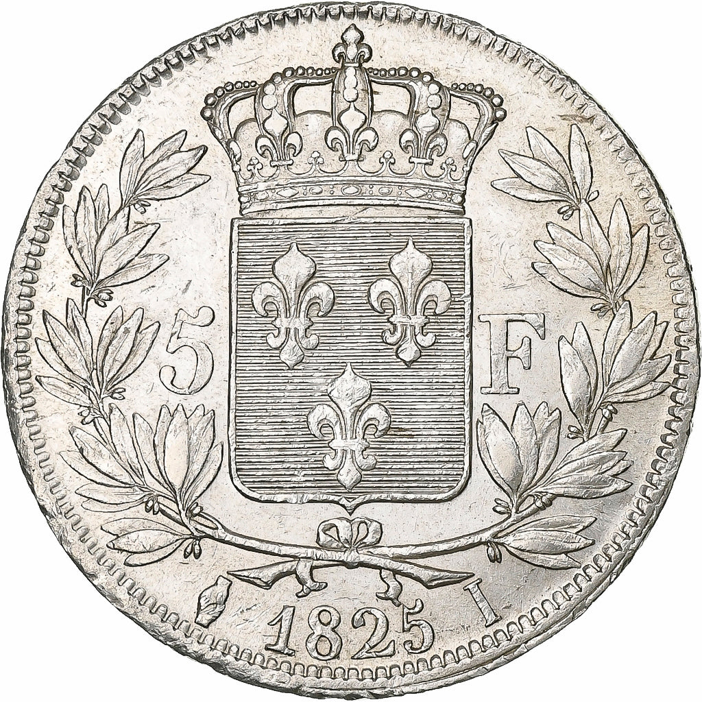 Francia, 5 Francs, Charles X, 1825, Limoges, Argento, BB+, KM:720.6