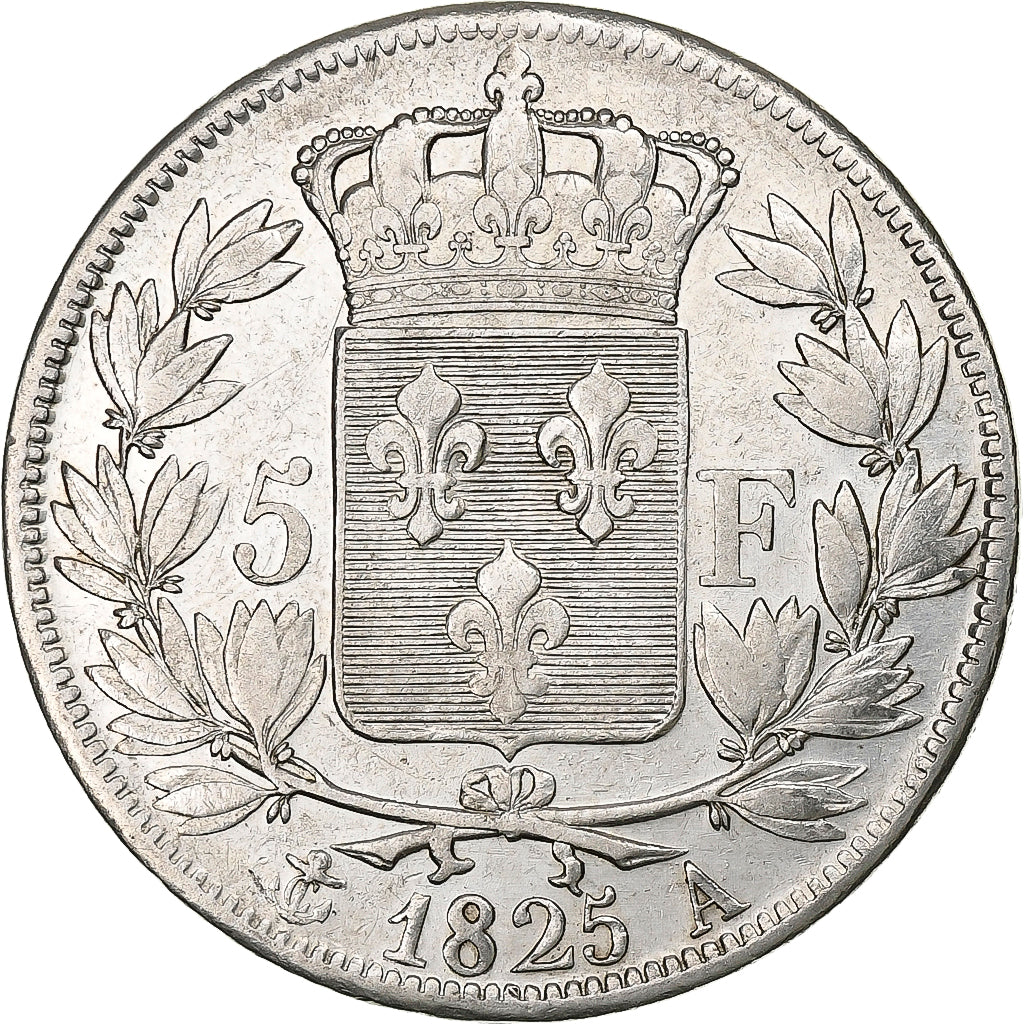 Francia, 5 Francs, Charles X, 1825, Paris, Argento, BB, KM:720.1