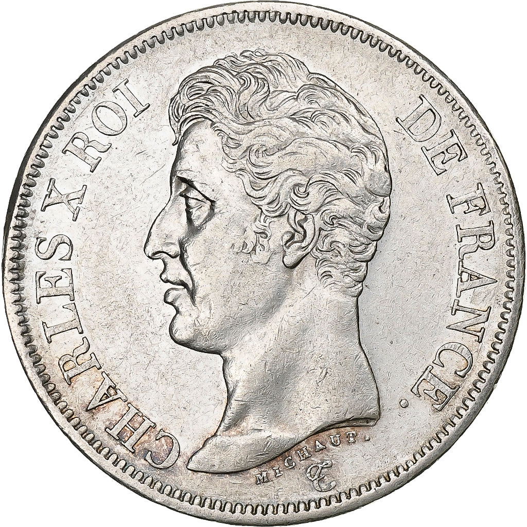 Frankreich, 5 Francs, Charles X, 1825, Lyon, Silber, SS, KM:720.4
