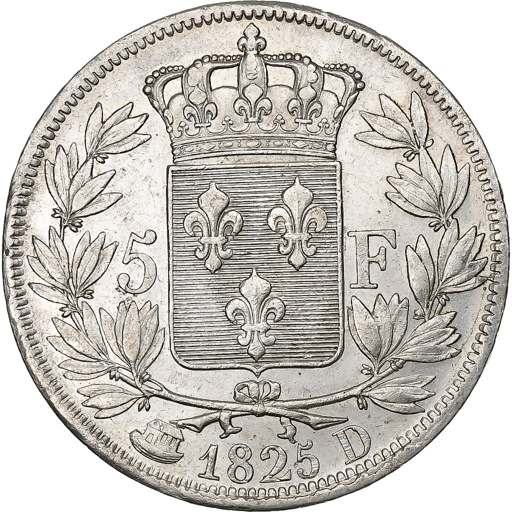 Frankreich, 5 Francs, Charles X, 1825, Lyon, Silber, SS, KM:720.4