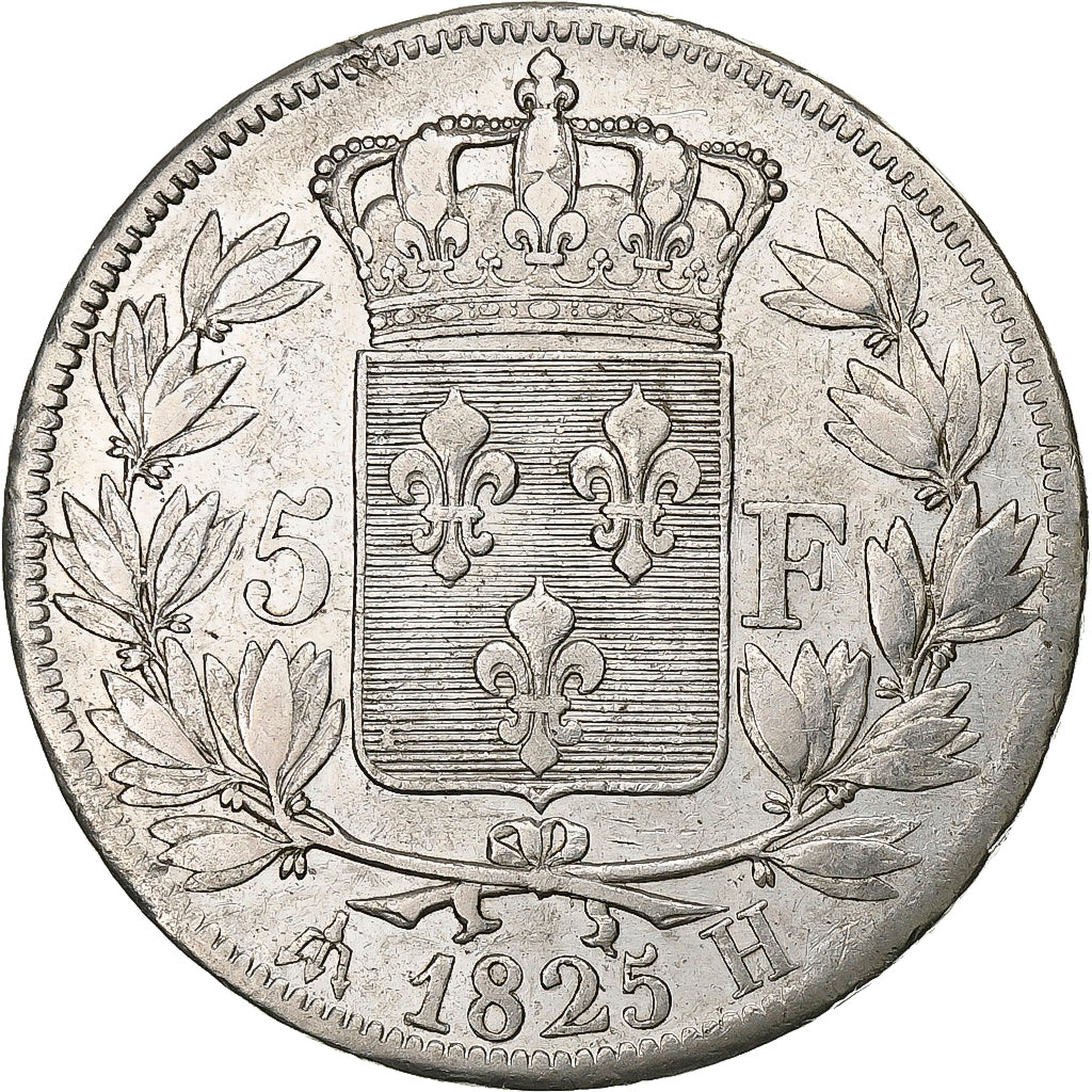 Francia, 5 Francs, Charles X, 1825, La Rochelle, Argento, BB, KM:720.5