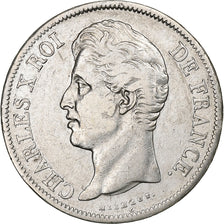 Frankrijk, 5 Francs, Charles X, 1829, La Rochelle, Zilver, FR+, KM:728.5