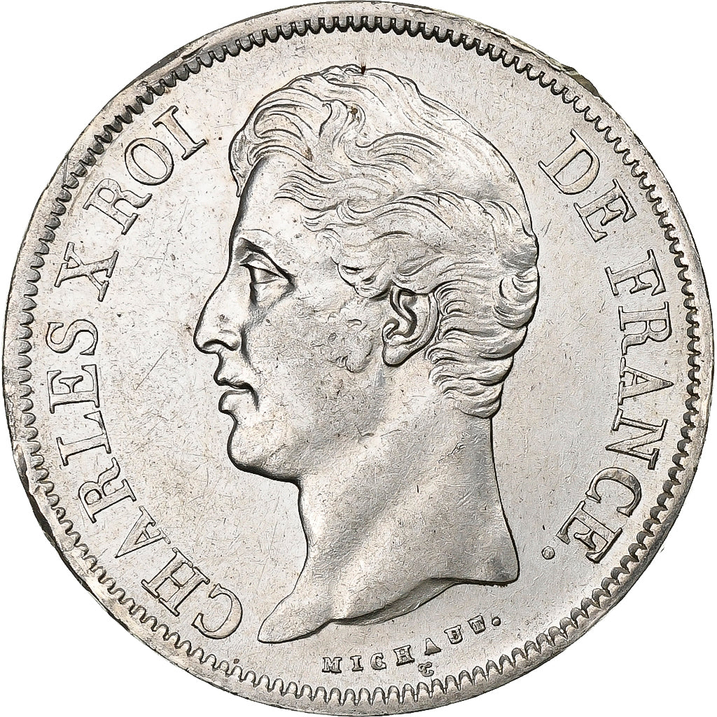 Francia, 5 Francs, Charles X, 1829, Rouen, Argento, BB, KM:728.2