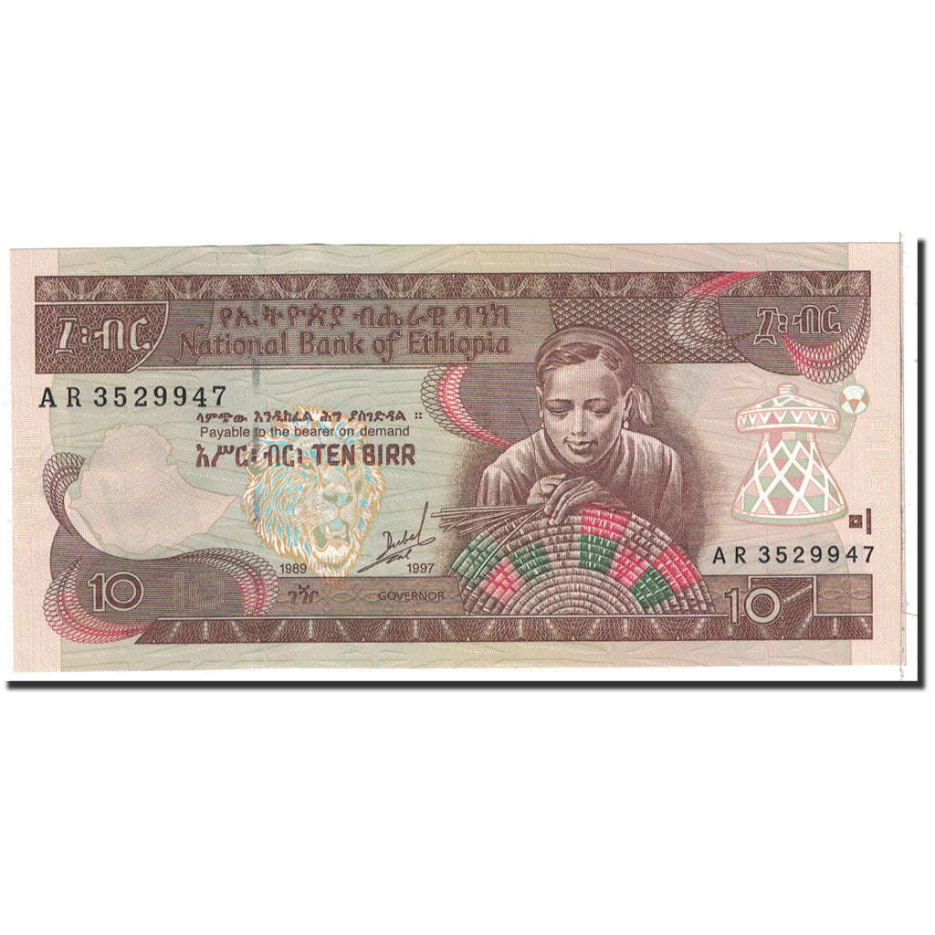 Banknote, Ethiopia, 10 Birr, 1997, Undated, KM:48a, AU(50-53)