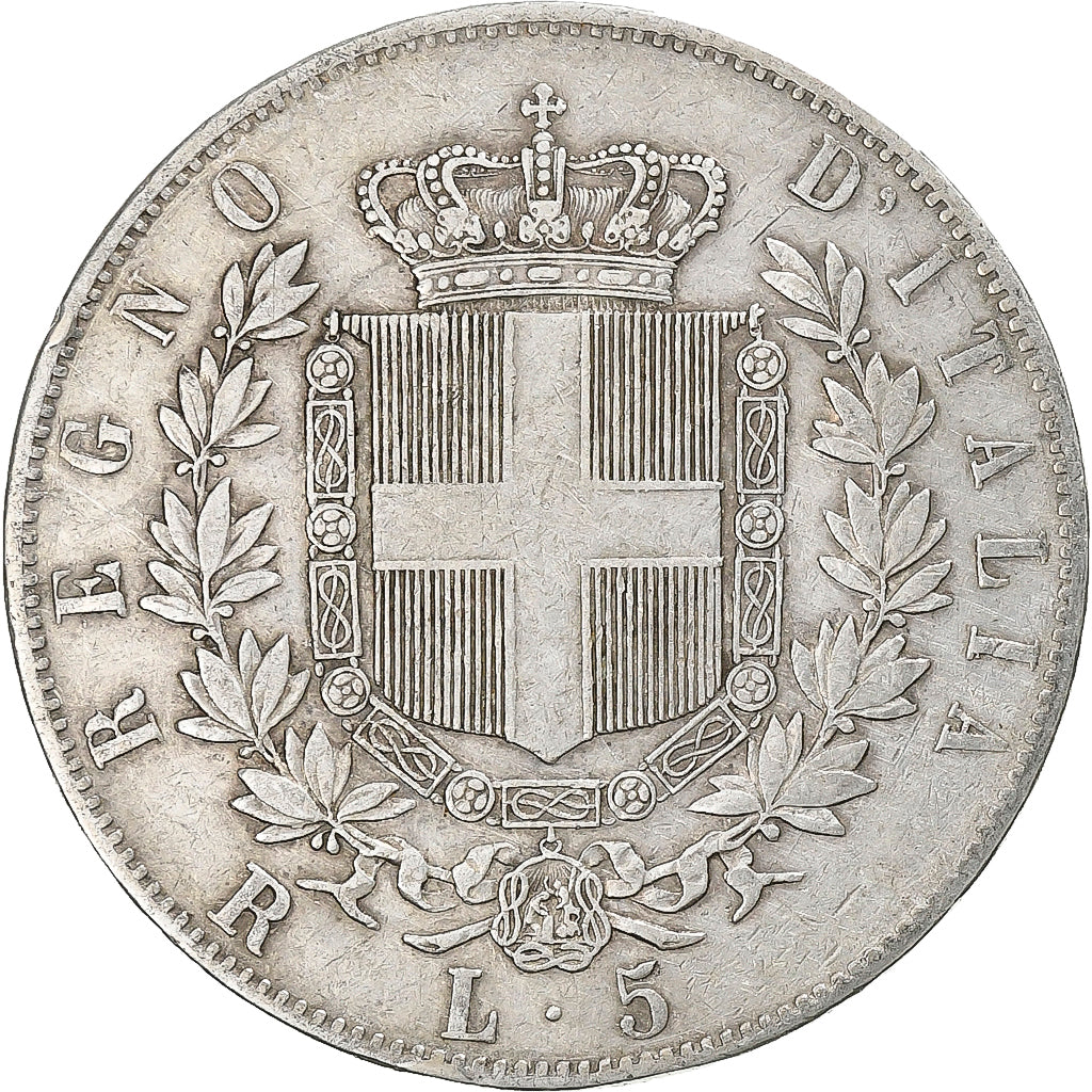 Italie, Vittorio Emanuele II, 5 Lire, 1878, Rome, Argent, TB+, KM:8.4