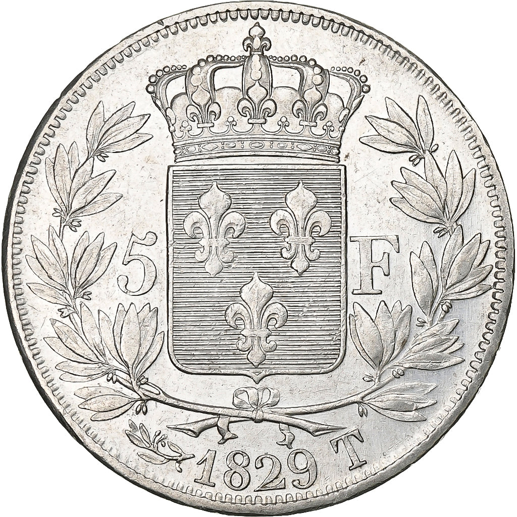 France, 5 Francs, Charles X, 1829, Nantes, Argent, TTB, KM:728.12