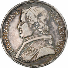 ITALIAN STATES, PAPAL STATES, Pius IX, Scudo, 1853, Rome, Silver, VF(20-25)