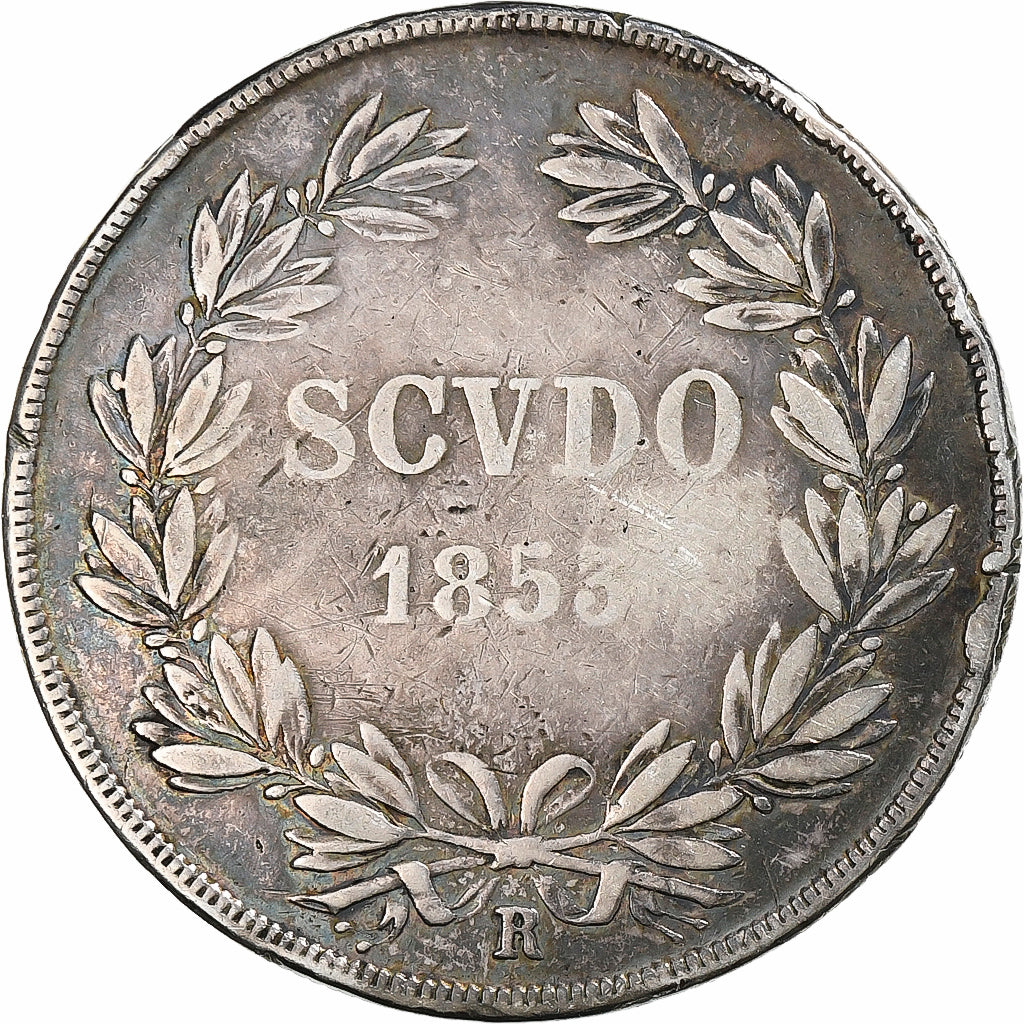 ITALIAN STATES, PAPAL STATES, Pius IX, Scudo, 1853, Rome, Silver, VF(20-25)
