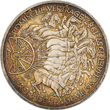 GERMANY - FEDERAL REPUBLIC, 10 Mark, 1987, Karlsruhe, Silver, AU(55-58), KM:167