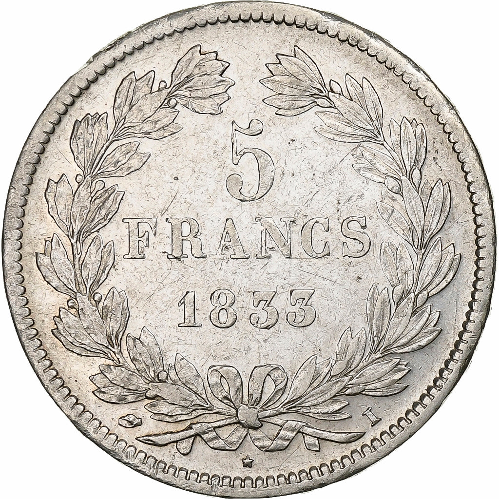 Frankreich, 5 Francs, Louis-Philippe, 1833, Limoges, Silber, S+, KM:749.6