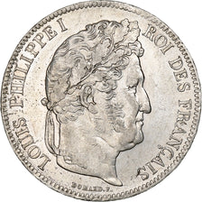 França, 5 Francs, Louis-Philippe, 1837, Marseilles, Prata, EF(40-45), KM:749.10