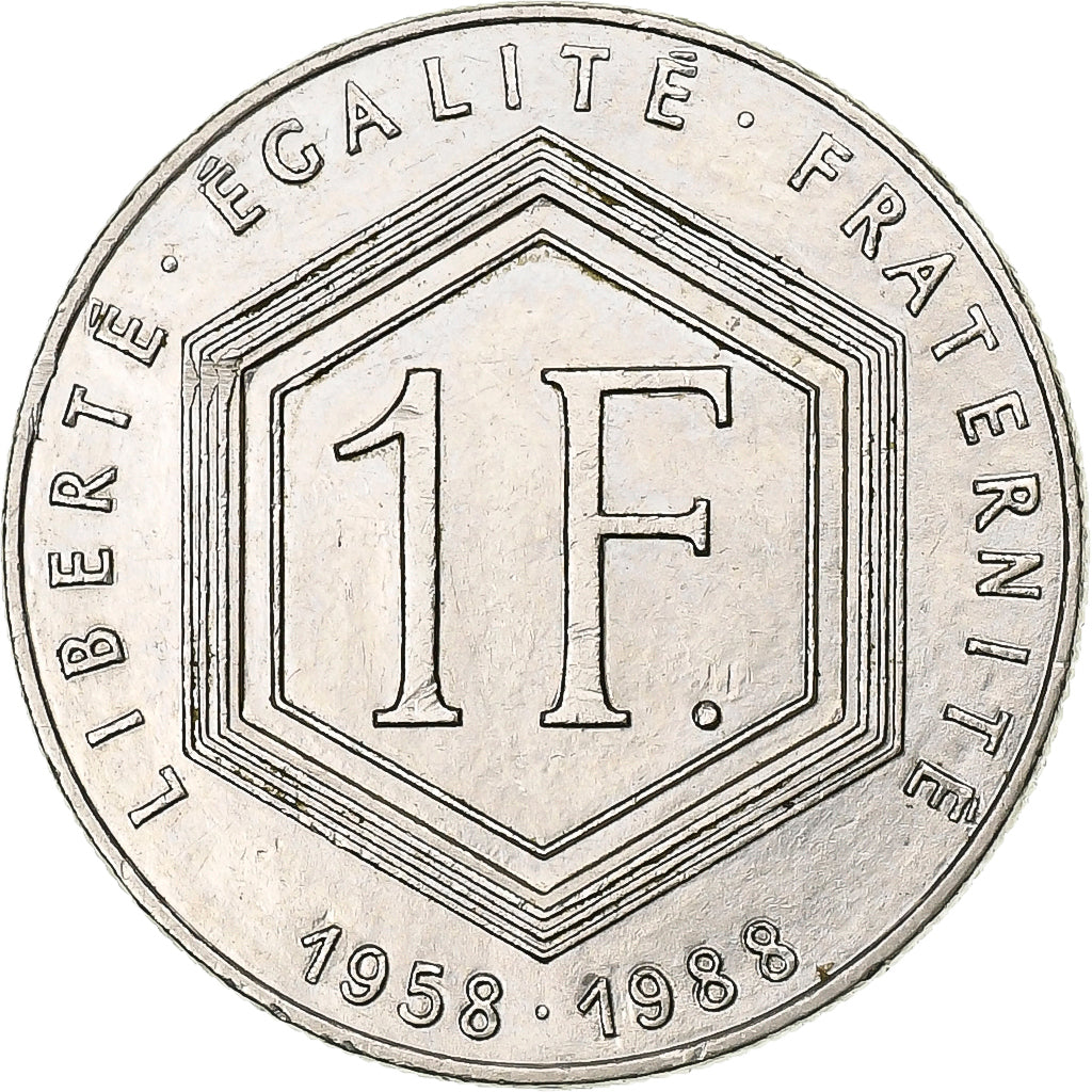 Francia, Franc, Charles de Gaulle, 1988, Paris, sans différents, Nichel, SPL-
