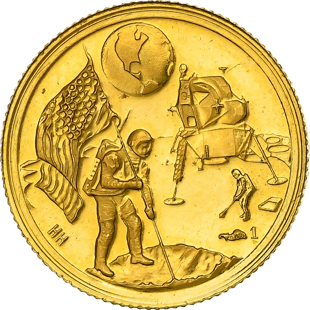 Francia, medaglia, On a marché sur la Lune, 1969, MDP, Oro, SPL-