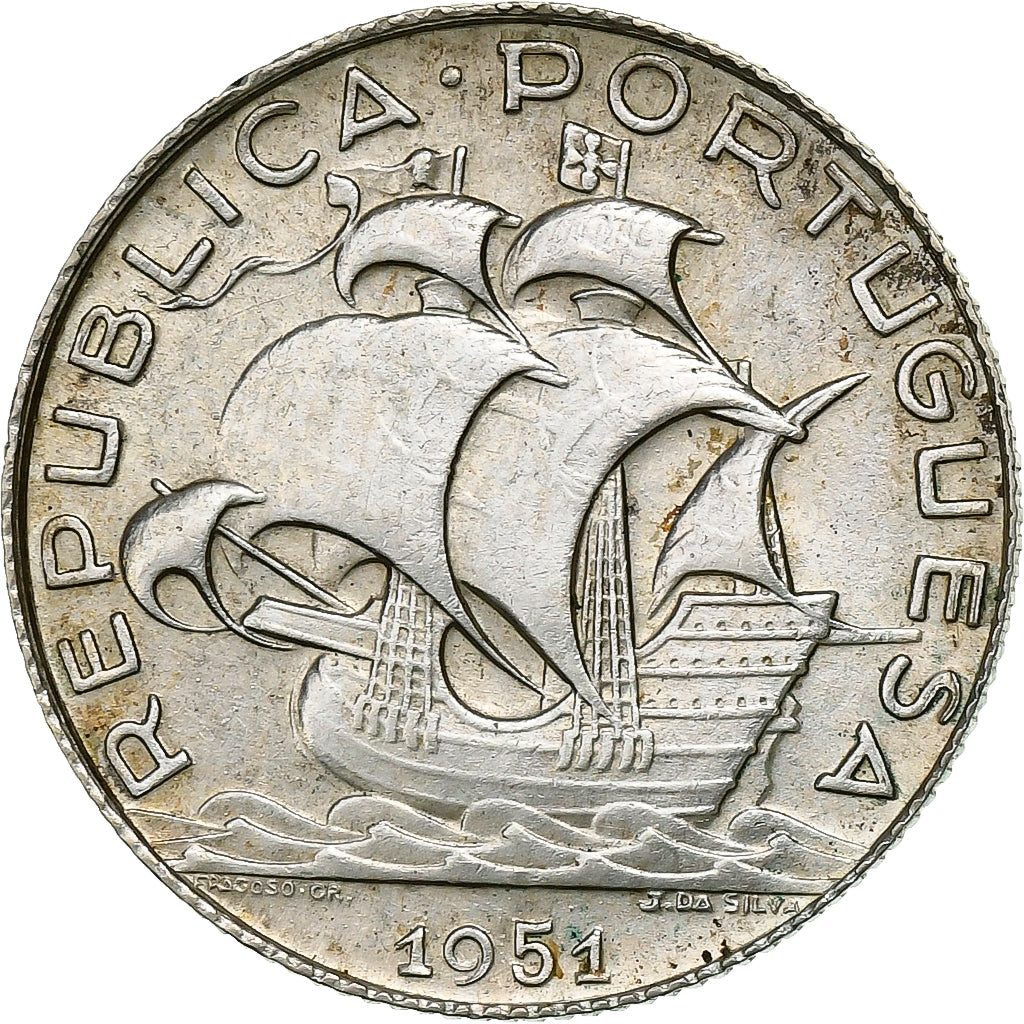 Portugal, 2-1/2 Escudos, 1951, Lisbonne, Argent, TTB+, KM:580