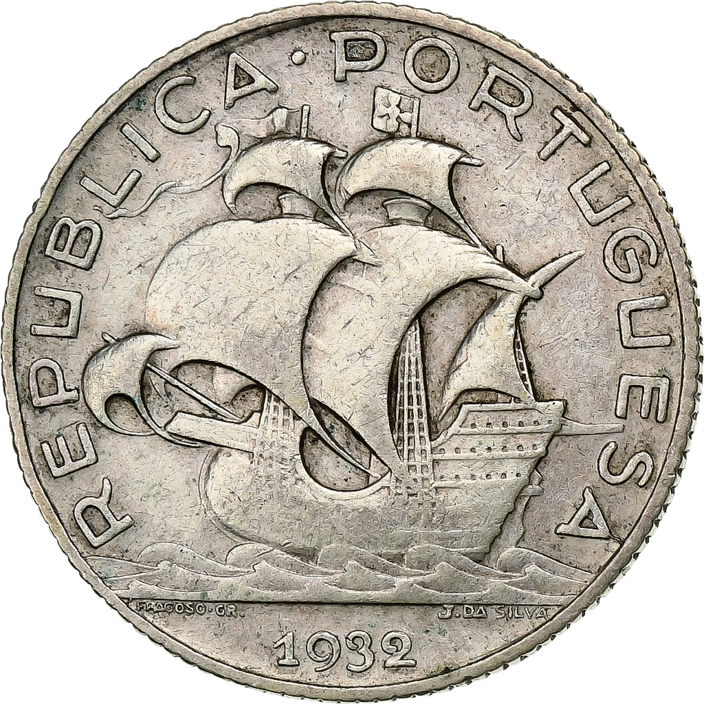 Portugal, 2-1/2 Escudos, 1932, Lisbon, Silver, VF(30-35), KM:580