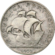Portugal, 2-1/2 Escudos, 1932, Lisbon, Silver, VF(30-35), KM:580