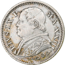 ITALIAN STATES, PAPAL STATES, Pius IX, 10 Soldi, 50 Centesimi, 1868, Rome