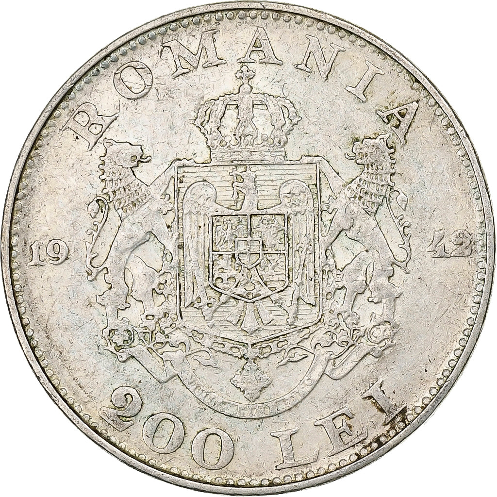 Romania, Mihai I, 200 Lei, 1942, Silver, EF(40-45), KM:63
