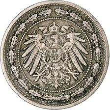 German Empire, 20 Pfennig, 1892, Berlin, Copper-nickel, EF(40-45), KM:13