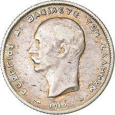 Griechenland, George I, Drachma, 1910, Paris, Silber, S+, KM:60