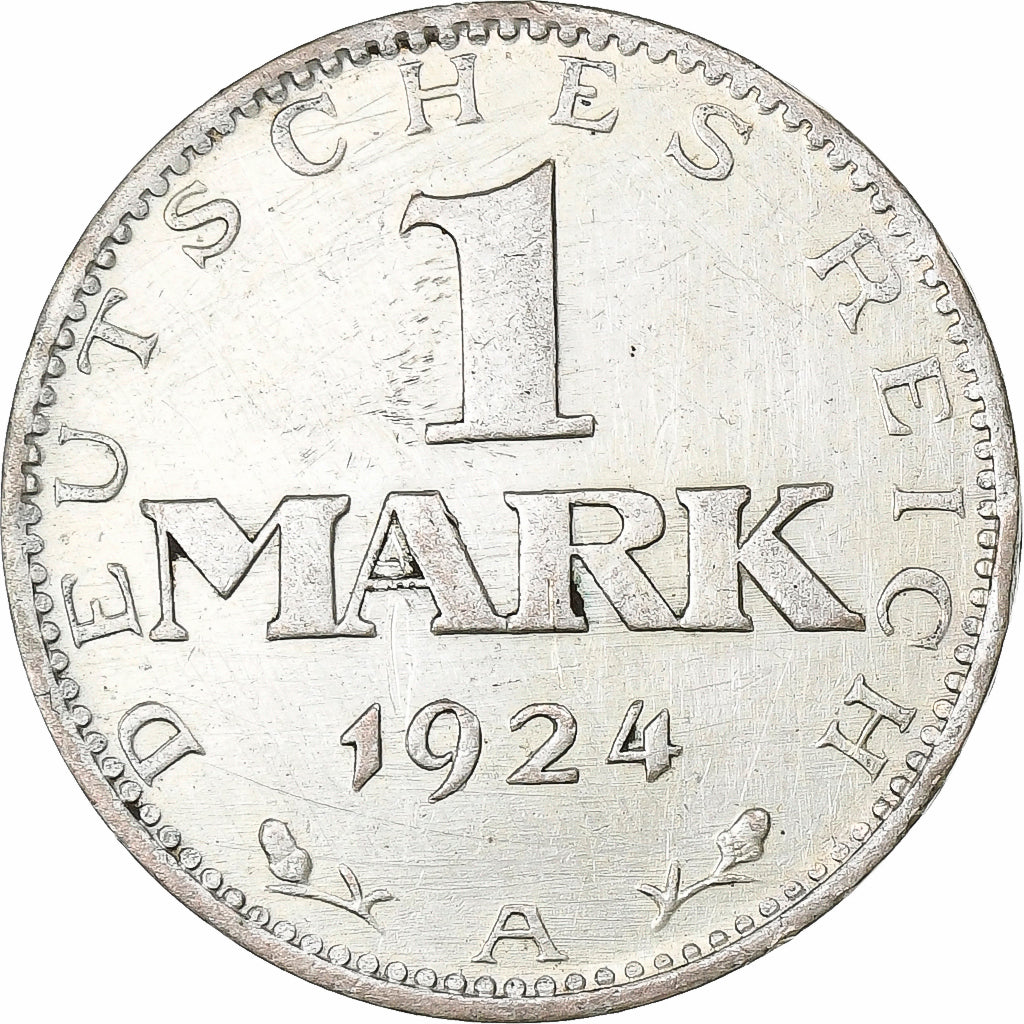 Weimar Republic, Mark, 1924, Berlin, Silver, EF(40-45), KM:42