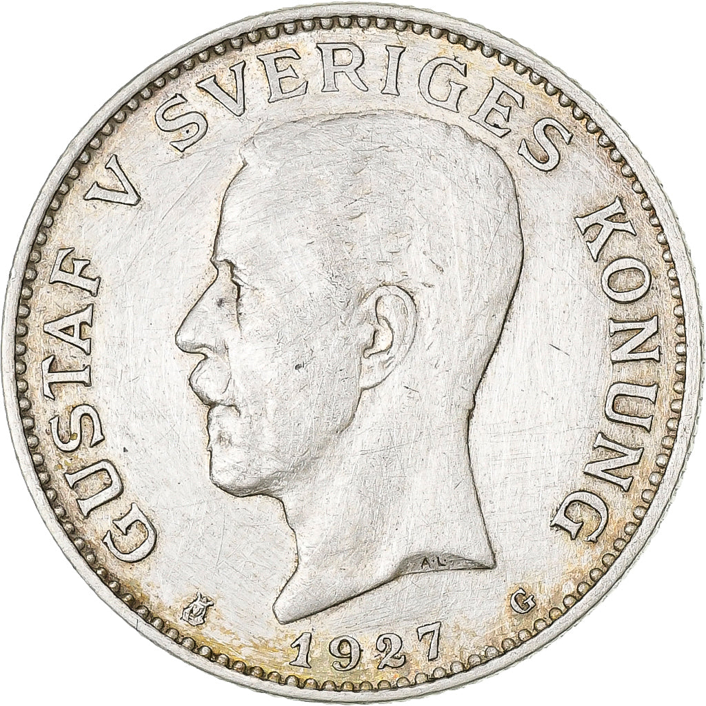 Suède, Gustaf V, Krona, 1927, Stockholm, Argent, TB+, KM:786.2