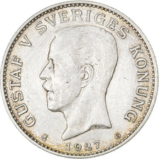 Sweden, Gustaf V, Krona, 1927, Stockholm, Silver, VF(30-35), KM:786.2