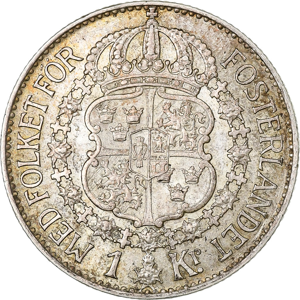 Suède, Gustaf V, Krona, 1927, Stockholm, Argent, TB+, KM:786.2
