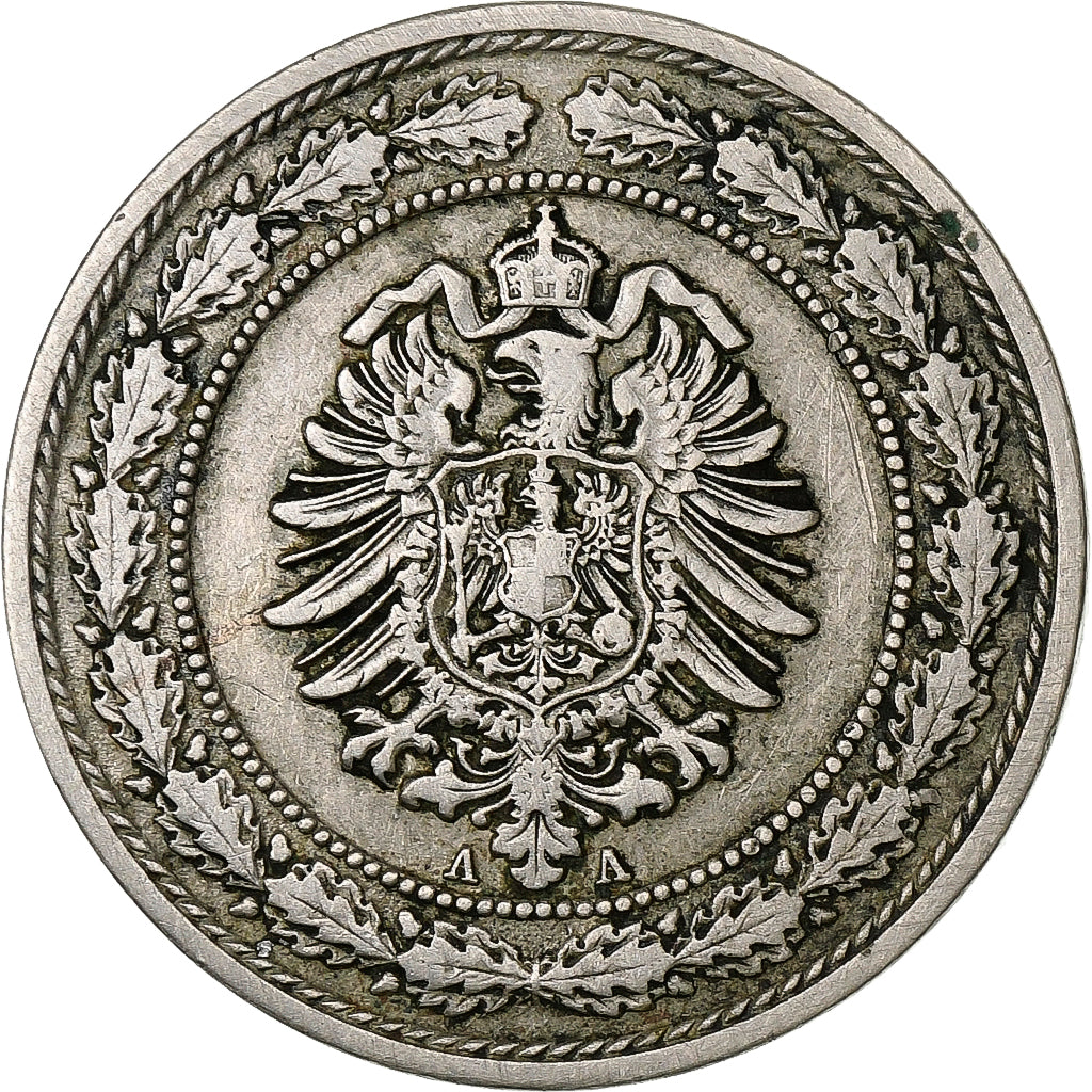 NIEMCY - IMPERIUM, Wilhelm I, 20 Pfennig, 1888, Berlin, Miedź-Nikiel