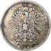 German Empire, Wilhelm I, 20 Pfennig, 1875, Stuttgart, Silver, VF(20-25), KM:5
