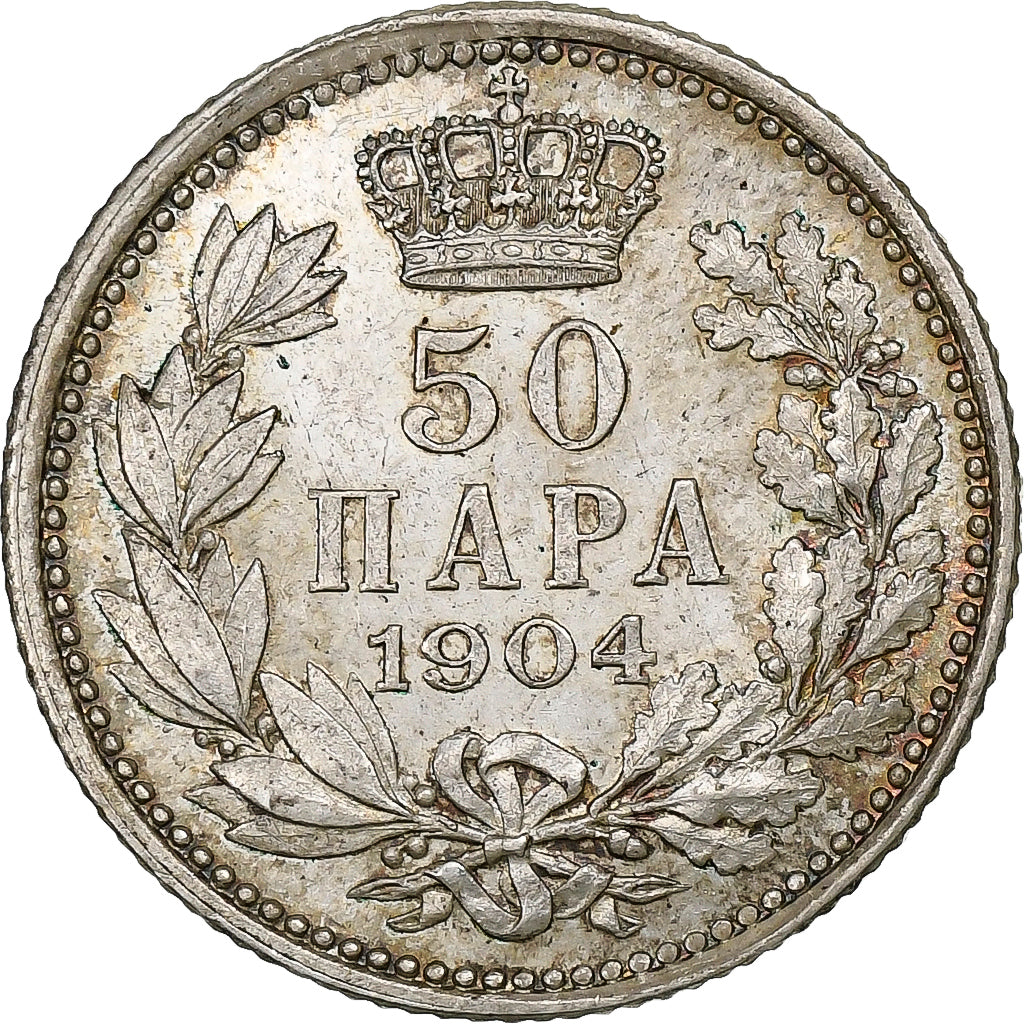 Serbia, Peter I, 50 Para, 1904, Silver, EF(40-45), KM:24.1