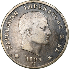 Italian States, KINGDOM OF NAPOLEON, Napoleon I, 5 Lire, 1809, Milan, Silver