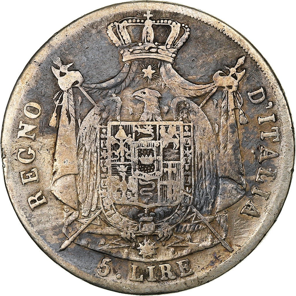 Italian States, KINGDOM OF NAPOLEON, Napoleon I, 5 Lire, 1809, Milan, Silver