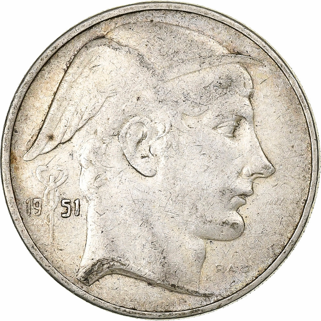 Belgium, 20 Francs, 20 Frank, 1951, Silver, VF(20-25), KM:141.1