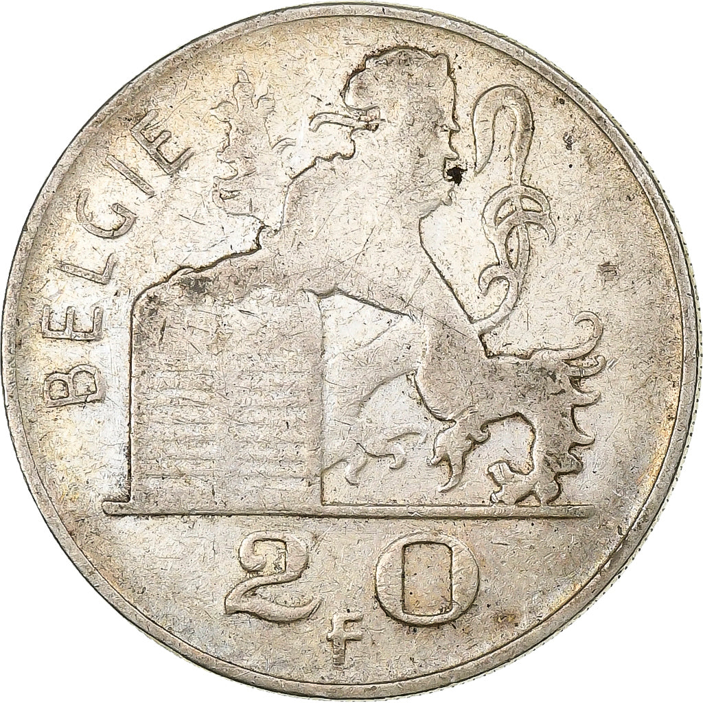 Belgium, 20 Francs, 20 Frank, 1951, Silver, VF(20-25), KM:141.1