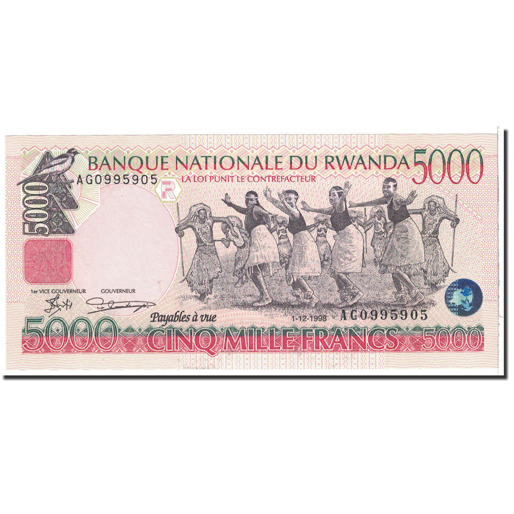 Banknote, Rwanda, 5000 Francs, 1998, 1998-12-01, KM:28a, UNC(65-70)