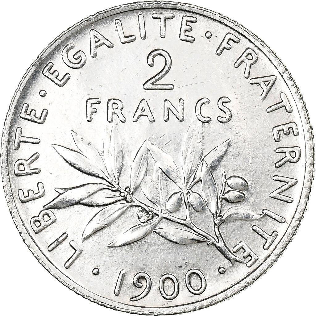 France, 2 Francs, Semeuse, 1900, Paris, Silver, AU(50-53), KM:845.1