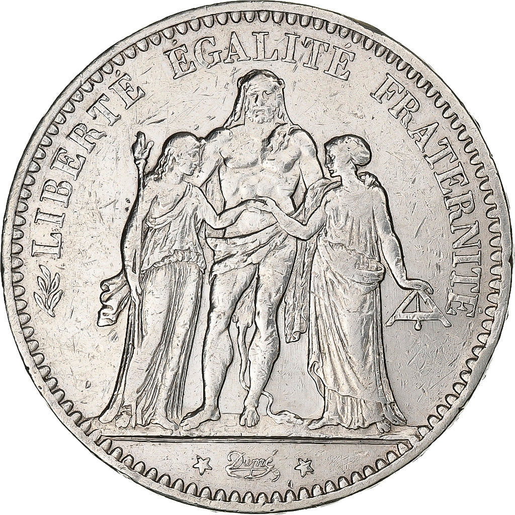France, 5 Francs, Hercule, 1875, Paris, Silver, EF(40-45), KM:820.1