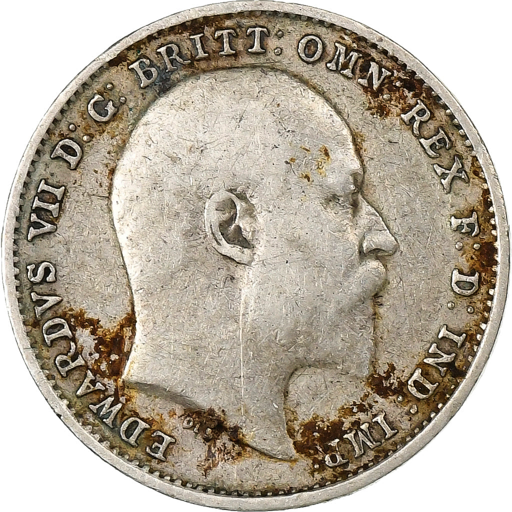 Großbritannien, Edward VII, 3 Pence, 1910, Silber, S+, KM:797.2