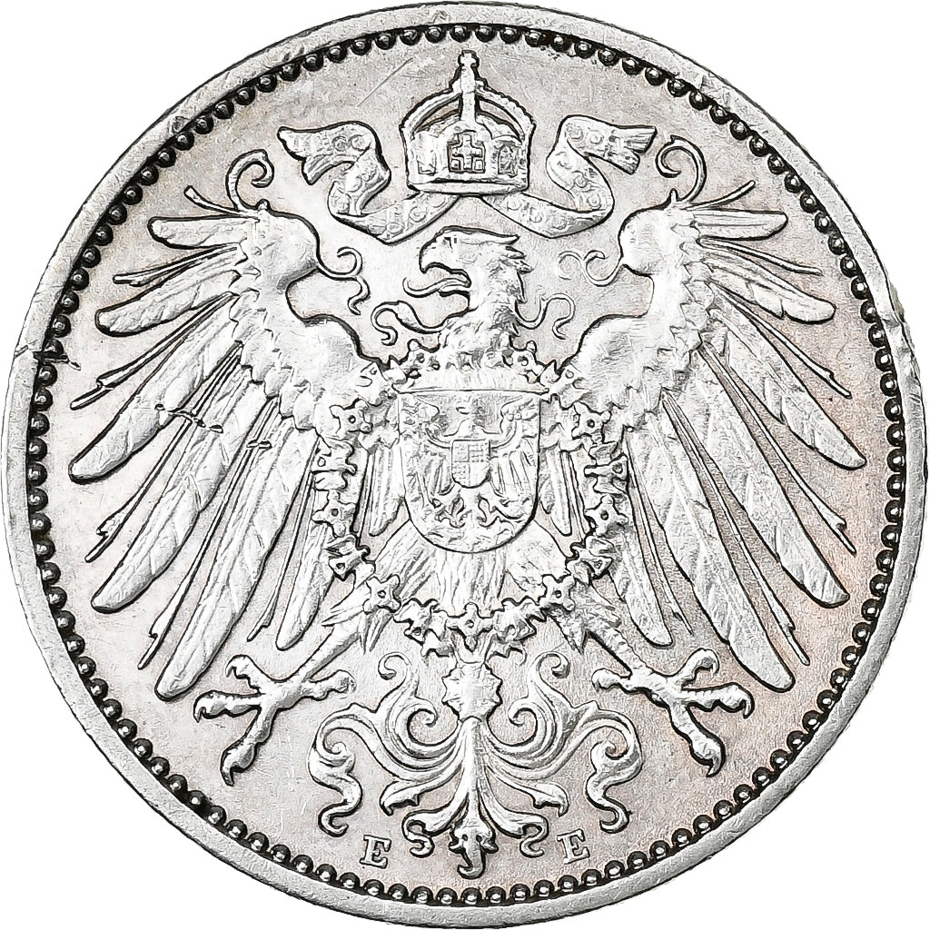 ALEMANIA - IMPERIO, Wilhelm II, Mark, 1915, Muldenhütten, Plata, EBC, KM:14