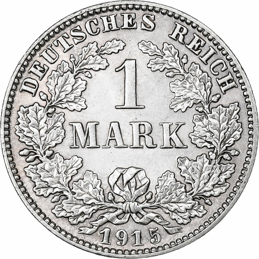 ALEMANIA - IMPERIO, Wilhelm II, Mark, 1915, Muldenhütten, Plata, EBC, KM:14