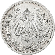 German Empire, 1/2 Mark, 1908, Berlin, Silver, AU(55-58), KM:17